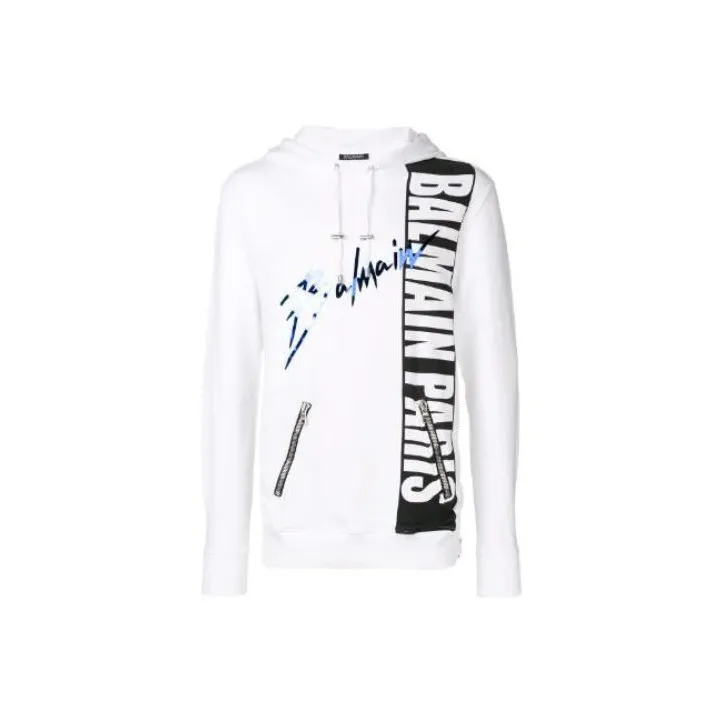 BALMAIN Белый Мужской Свитшот