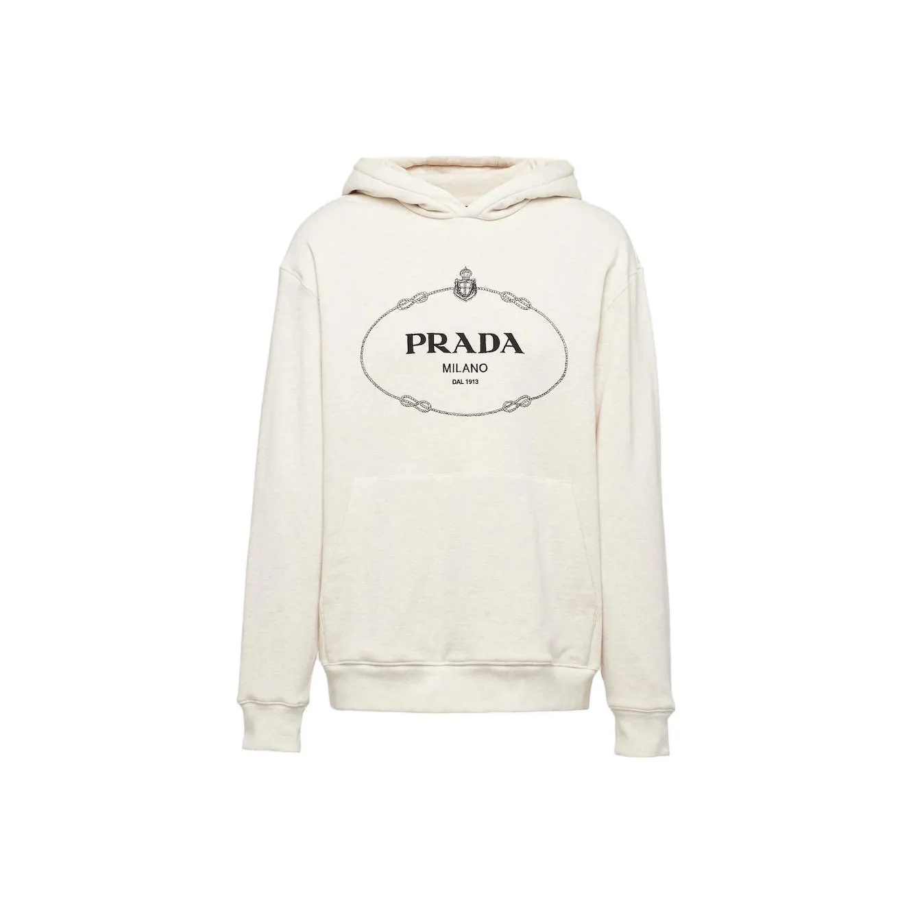 PRADA Logo Embroidered Long Sleeved Hoodie