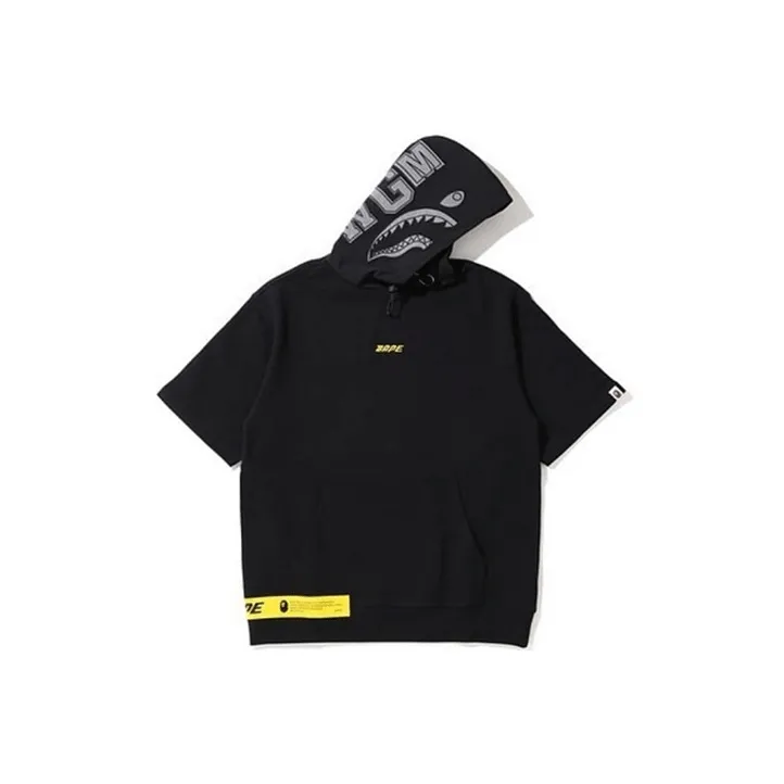 Bape A BATHING APE In Transit Shark Short Sleeve Pullover Hoodie