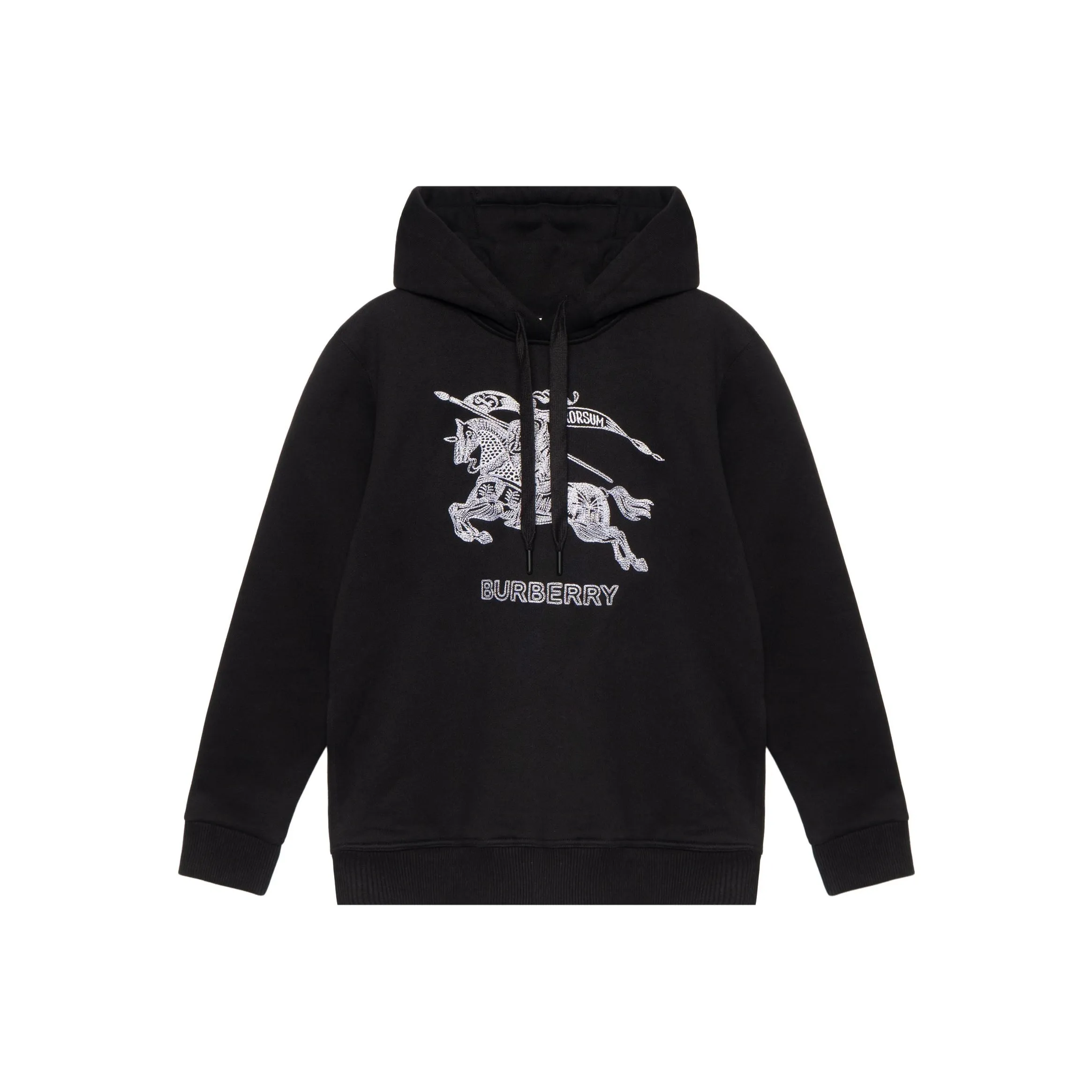 Burberry Embroidered Ekd Cotton Hoodie