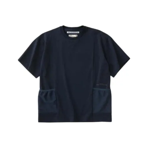 White Mountaineering Темно-синие Мужские Рубашки