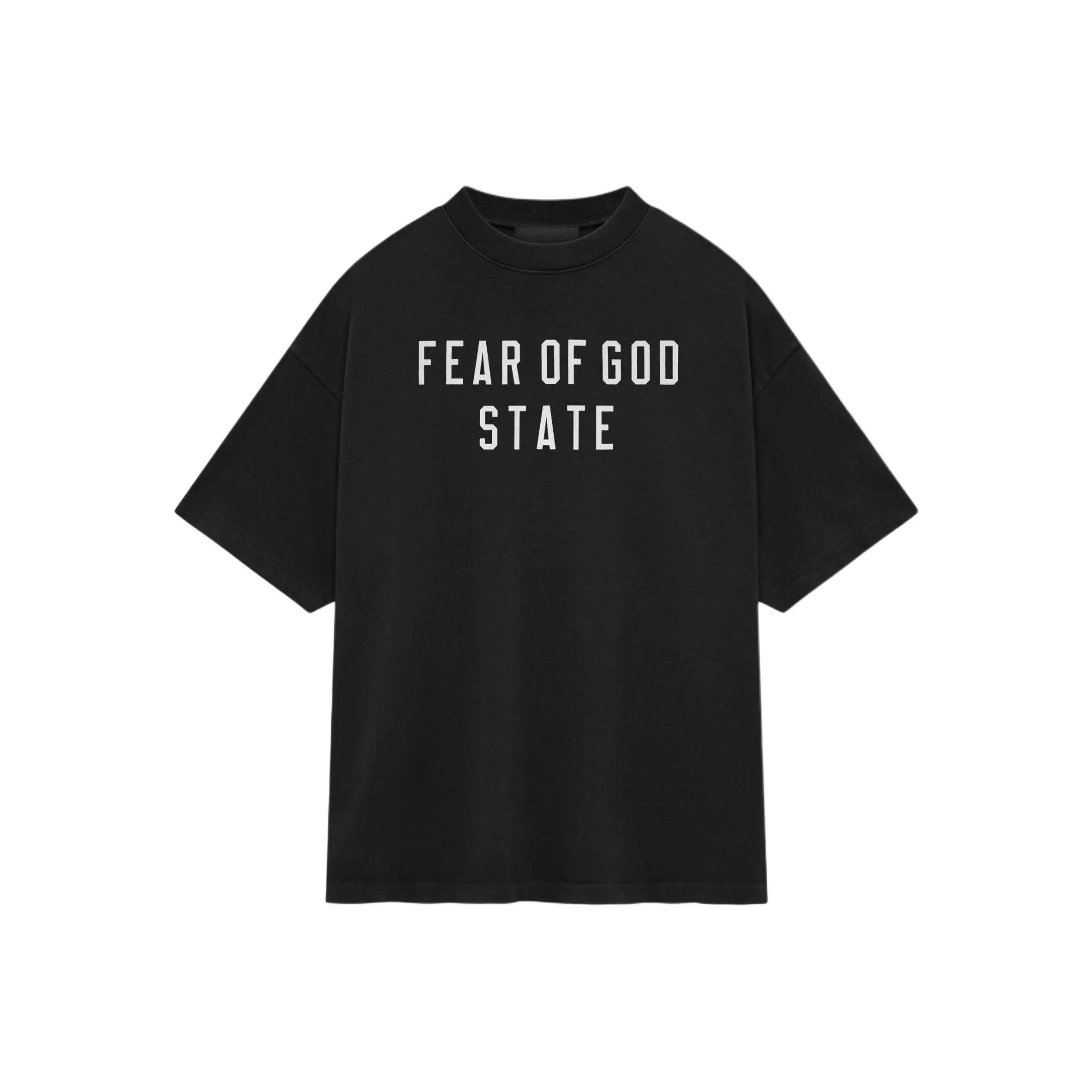 Fear Of God Essentials Тяжелый Crewneck Т-Рубашка Мужская Звездно-Черный Черный