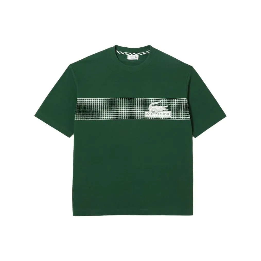Рубашка T с коллаборацией LACOSTE Мужская Сосново-зеленая