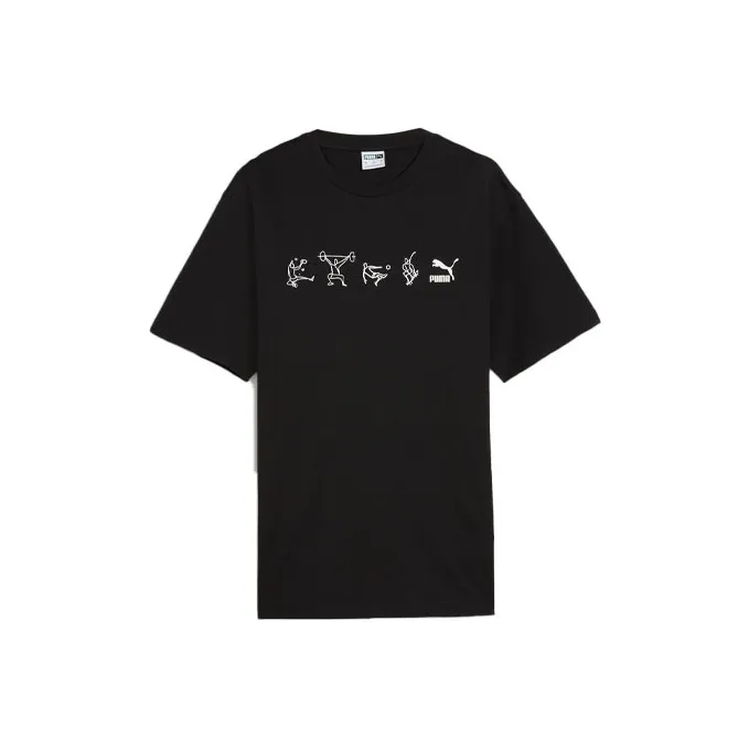 PUMA GRAPHICS Athletes T Shirt Unisex Black