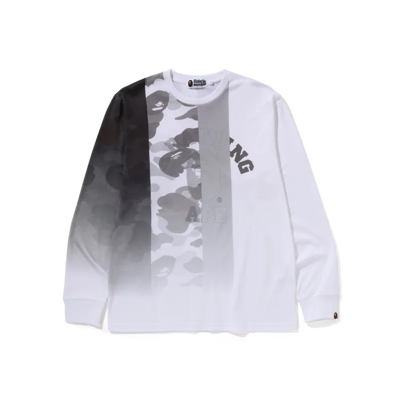 A BATHING APE Patch Work Print Long Sleeve Tee