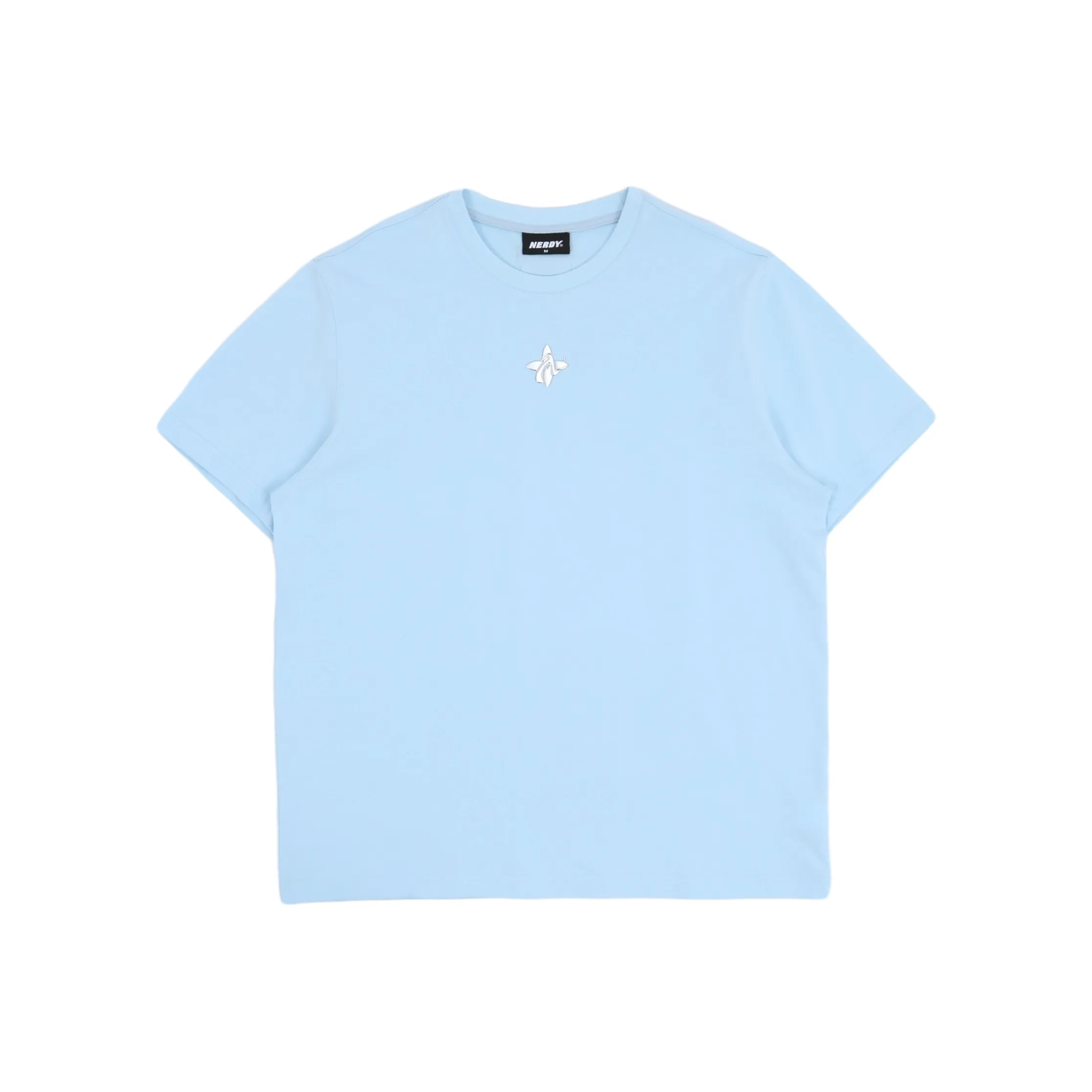 Nerdy Жасмин Молочный белый Co Branded Модель Небесно-голубой Унисекс T Рубашки