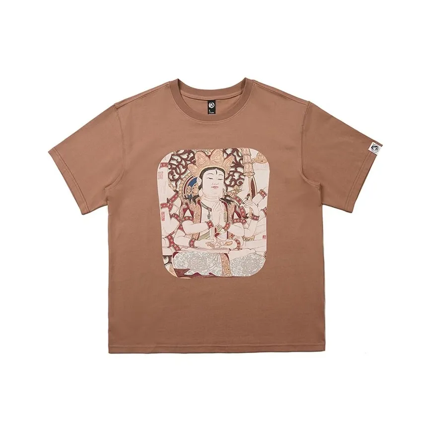 WOOKONG Коричневая унисекс футболка