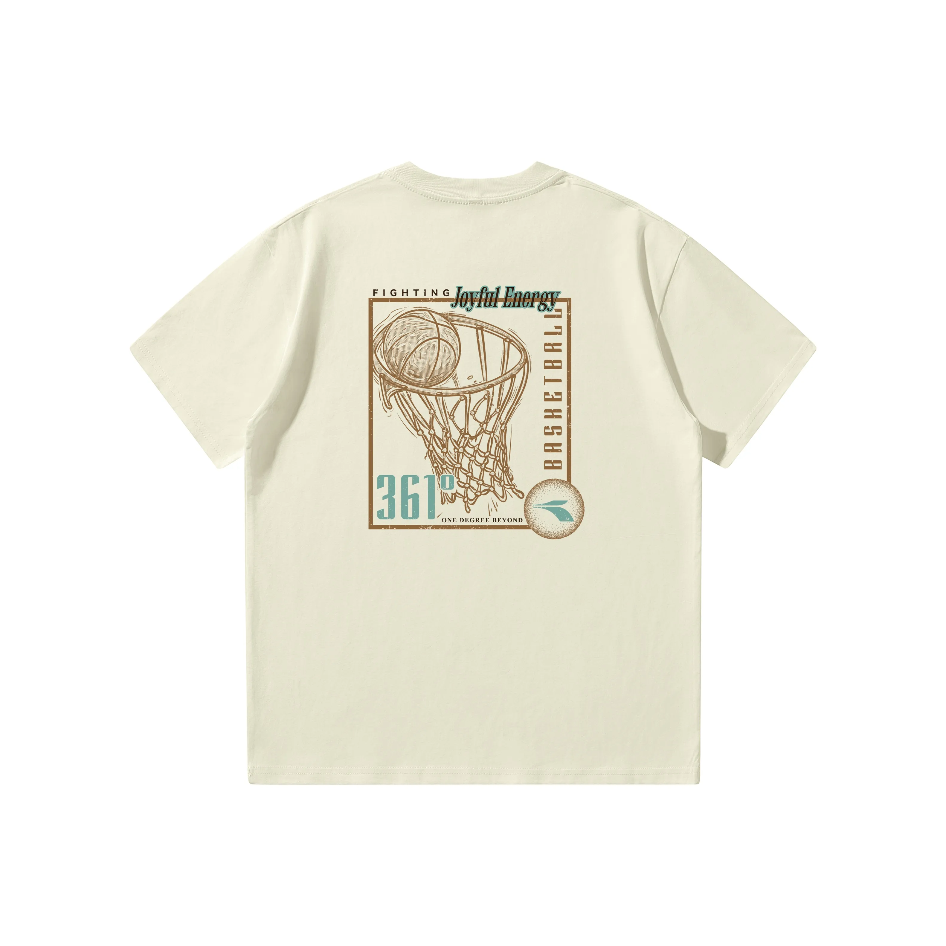 361° T-Shirt Унисекс Песочный Коричневый Белый