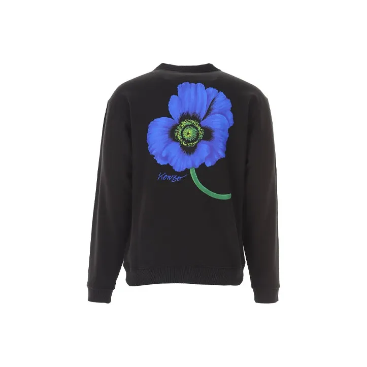KENZO Poppy Flower Series Черные Мужские Свитшоты