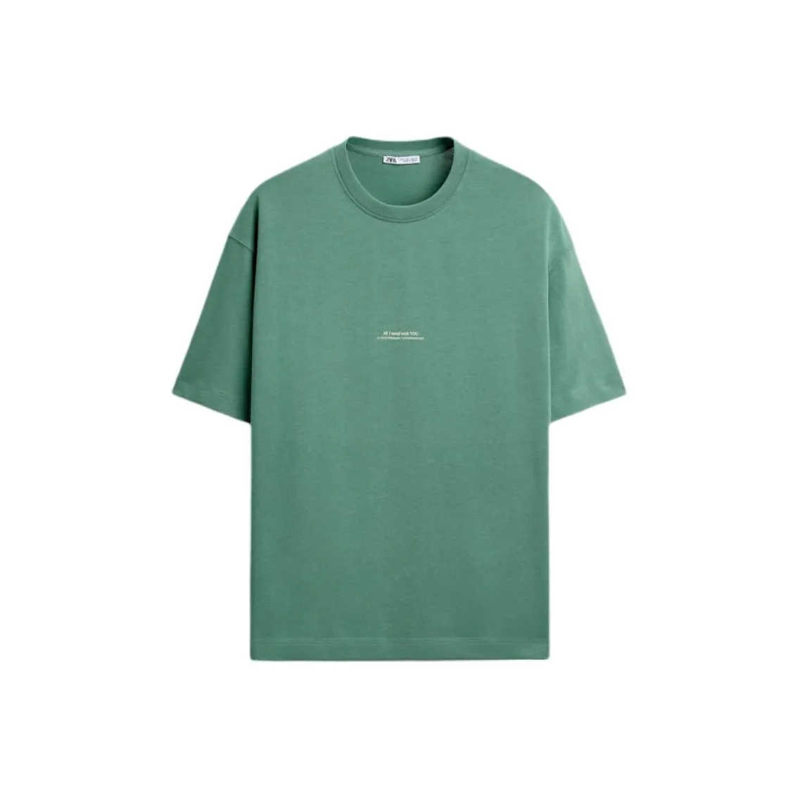 ZARA T Рубашка Мужская Средняя Зеленая