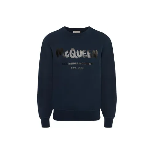 Alexander McQueen Темно-синий Мужские Свитшоты