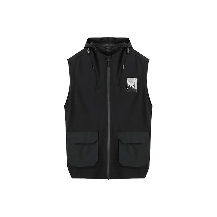 NORVINCY Double Sided Zip Closure Solid Color Sleeveless Hoodie Unisex