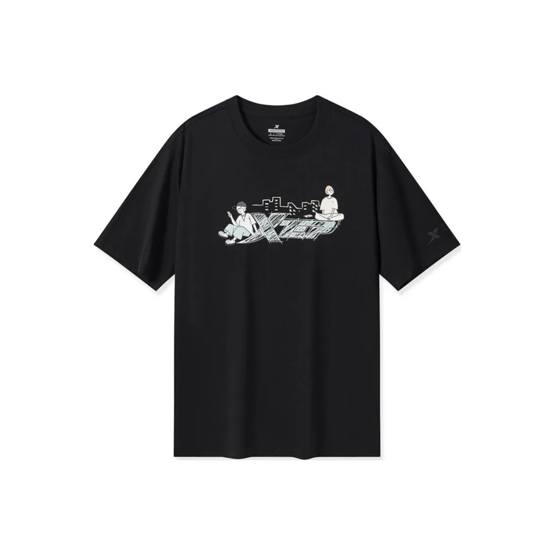 XTEP Vitality Series T Shirt Unisex Jet Black