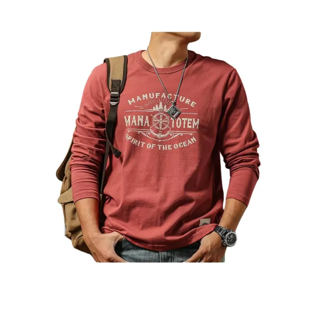 Seasonal Words T-Shirt Мужской Кирпично-Красный