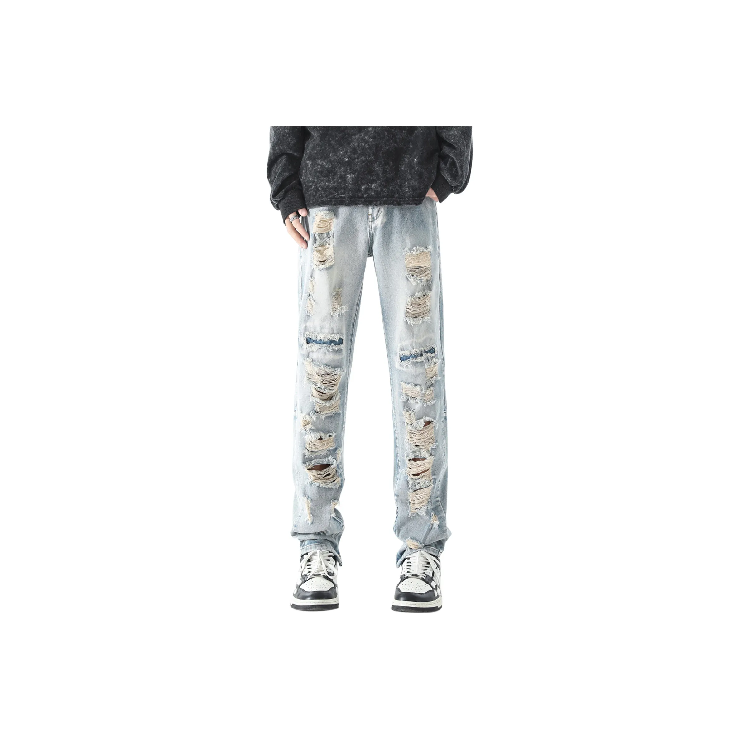 PISYPOX Jeans Unisex Vintage Blue
