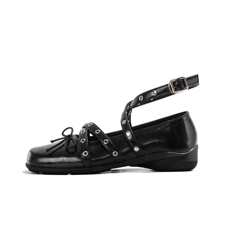 Old Meow Плоская подошва Туфли Мэри Джейн Женские Черные