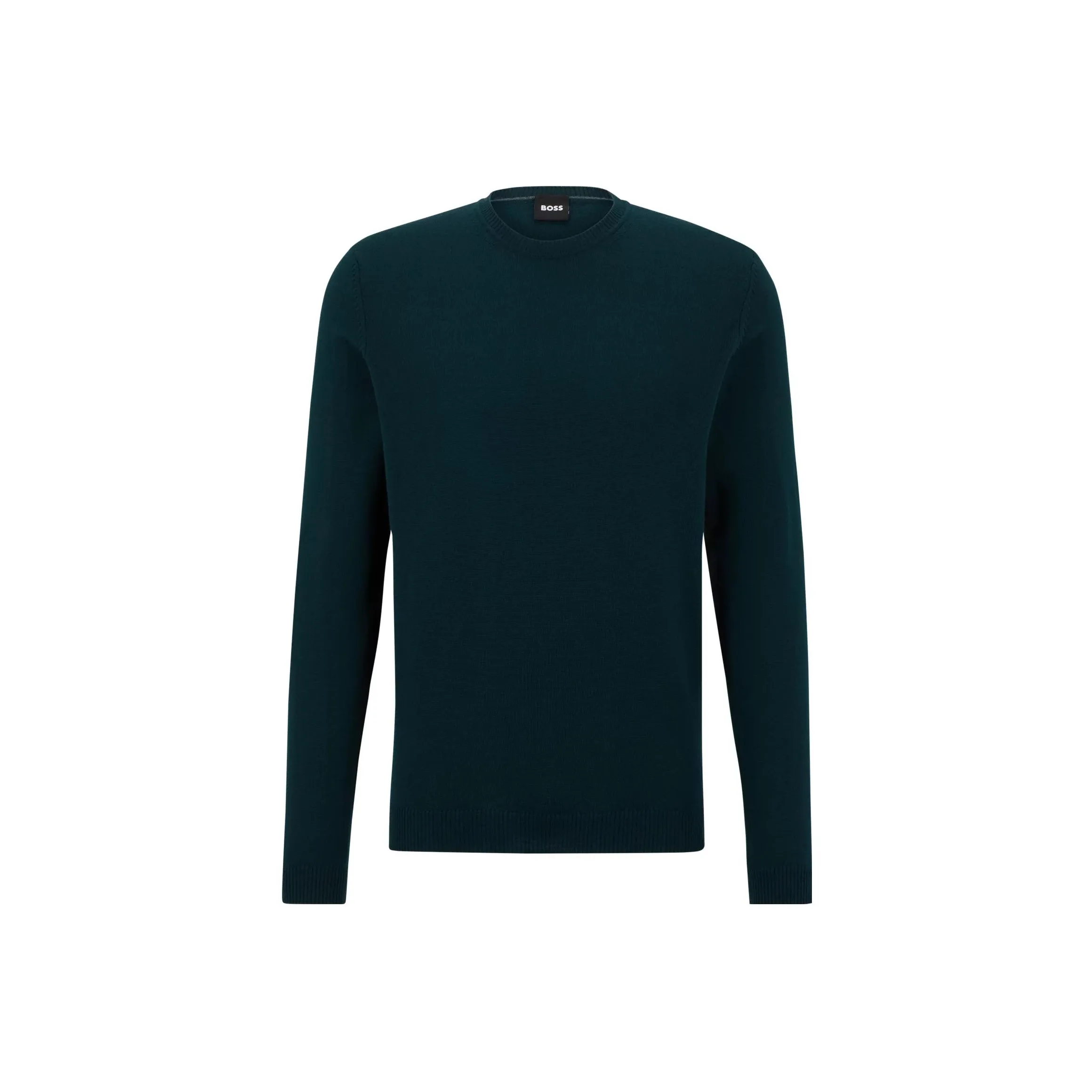 HUGO BOSS FW23 Regular Fit Sweater In Extra Fine Merino Sweatshirt Men's Green