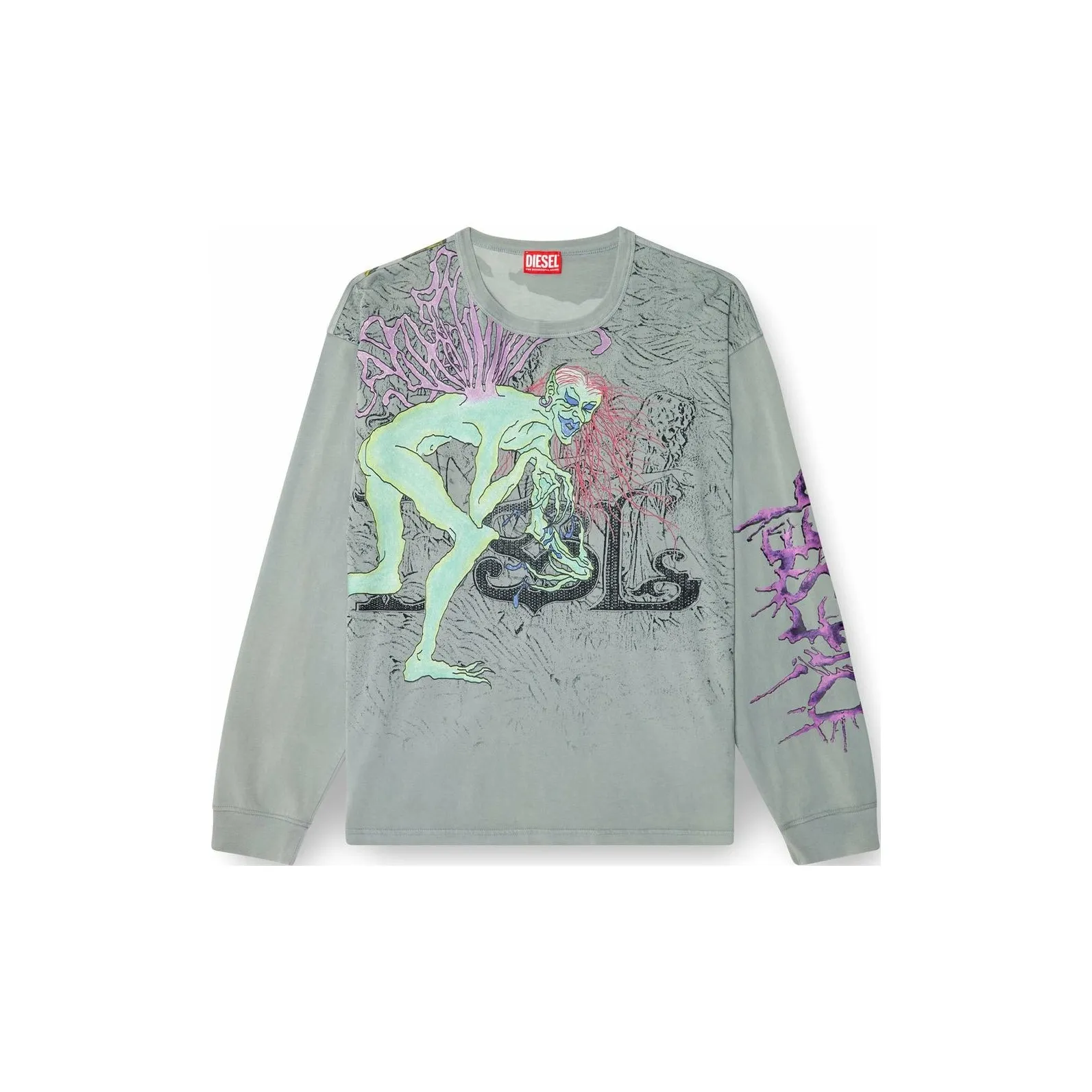 DIESEL Серый Мужской T-Рубашки