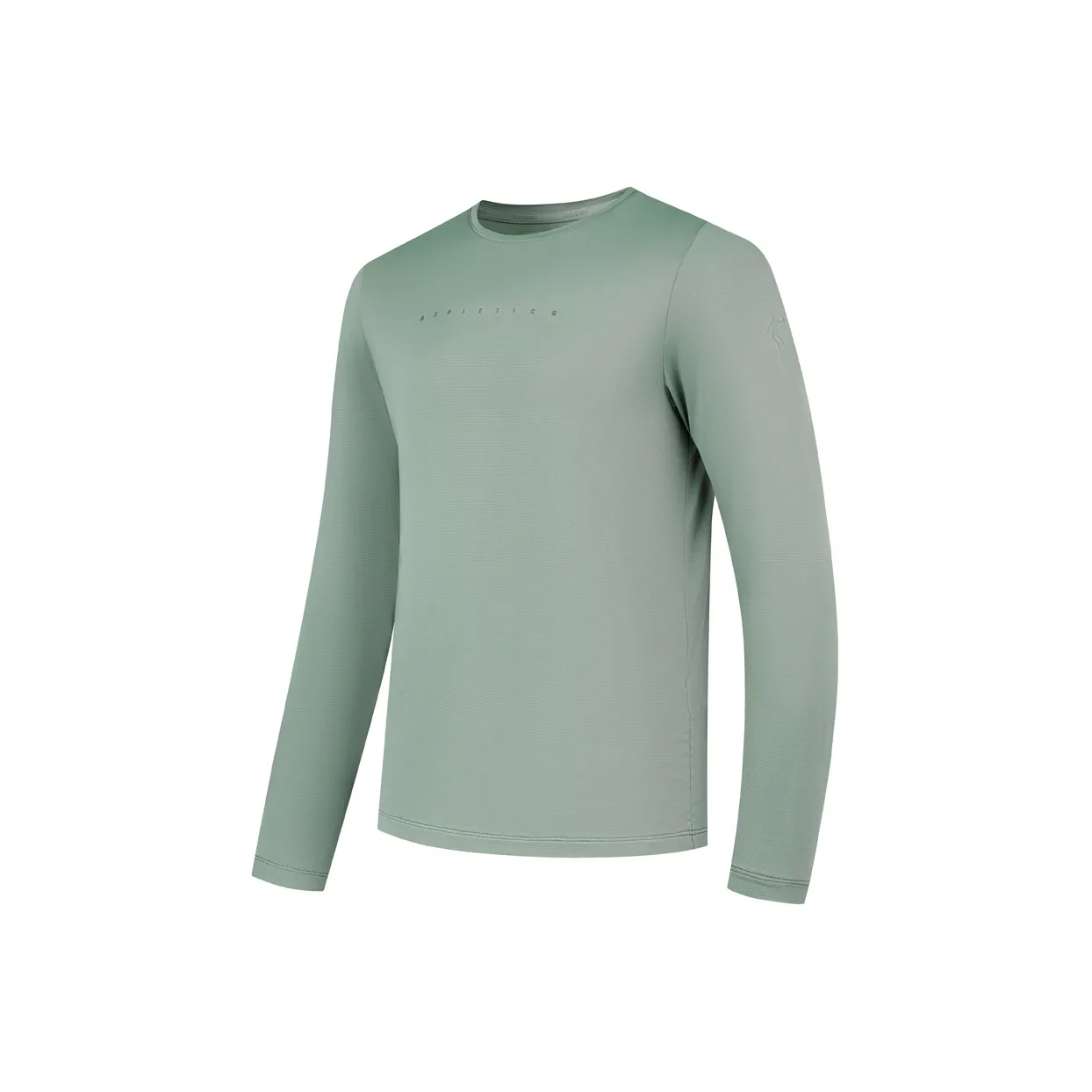 QIAODAN Предосенний Длинный Рукав Т-Рубашка Мужская Фарфорово-Серый Зеленый