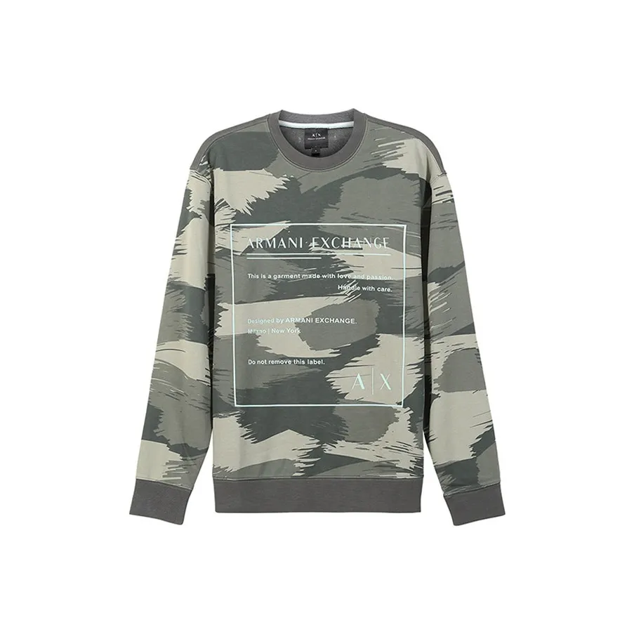 ARMANI EXCHANGE Темно-зеленый Мужские Свитшоты