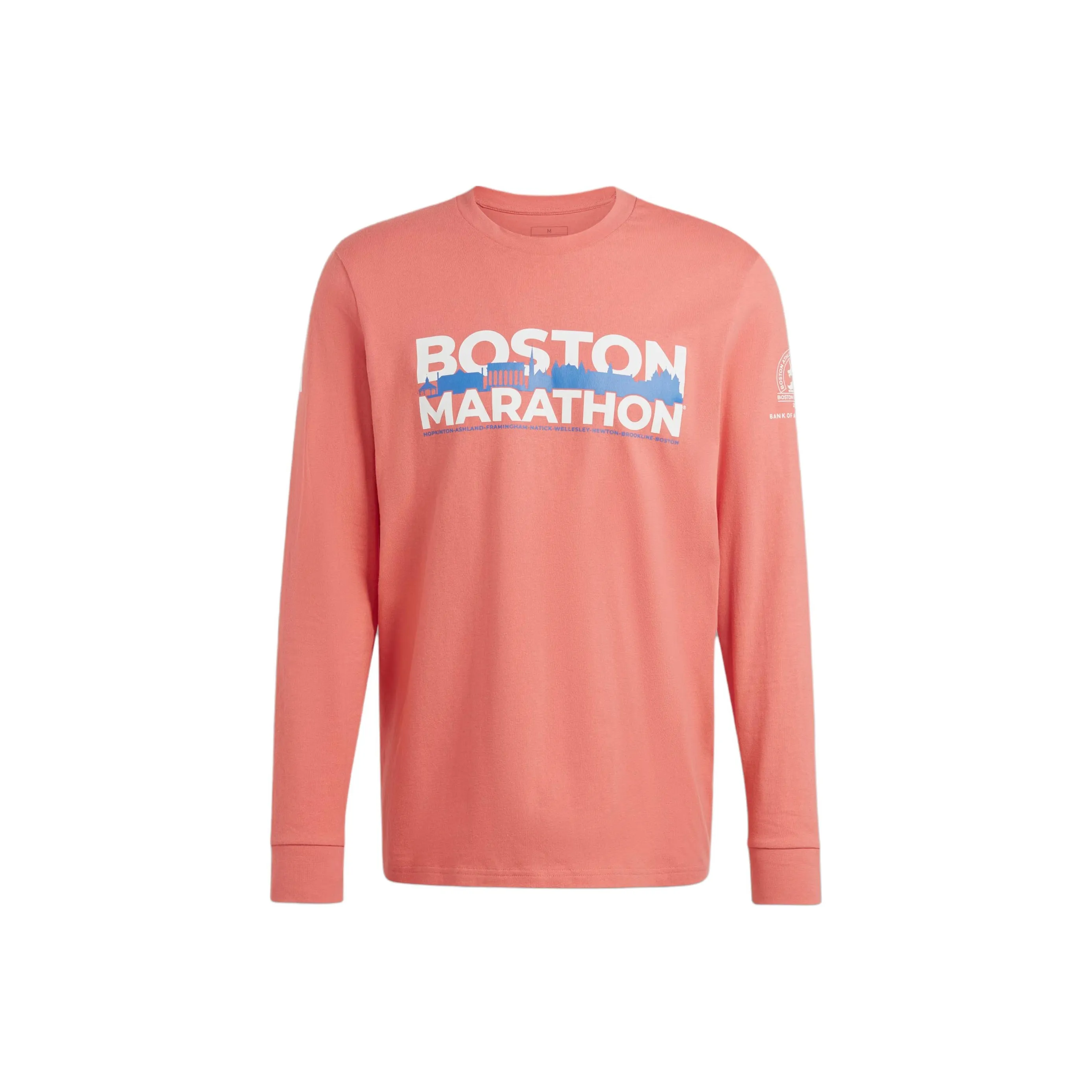 Adidas Boston Marathon® 2024 Длинный рукав Графический футболка Рубашка Мужская Использованная Алый