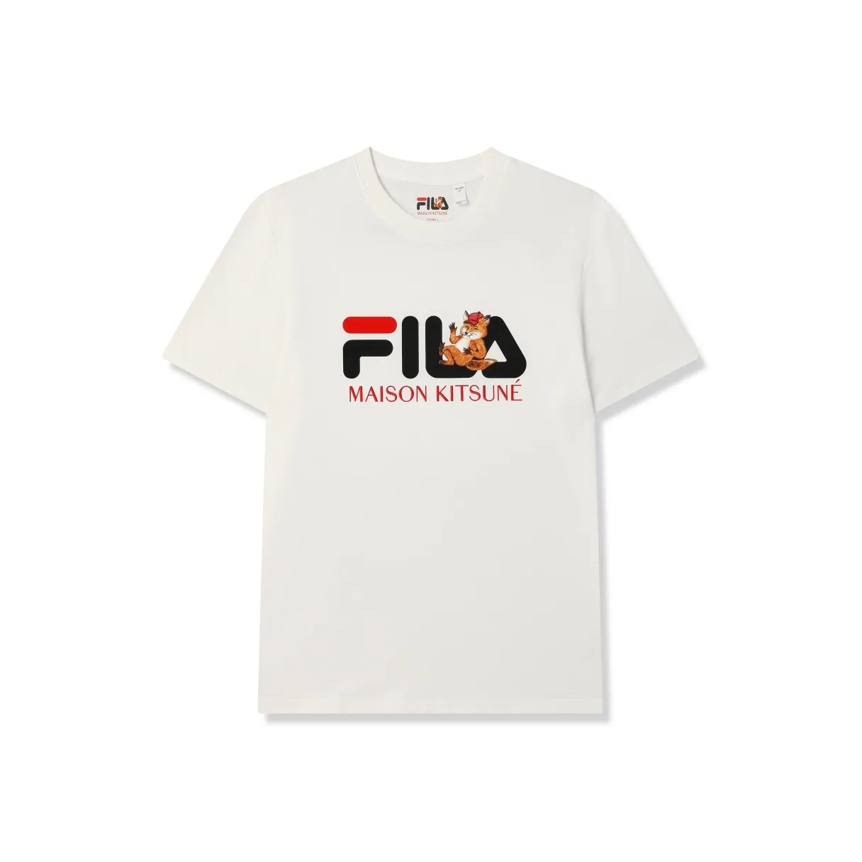 FILA X MAISON KITSUNE Little Fox T Рубашка Мужская Облачный Белый
