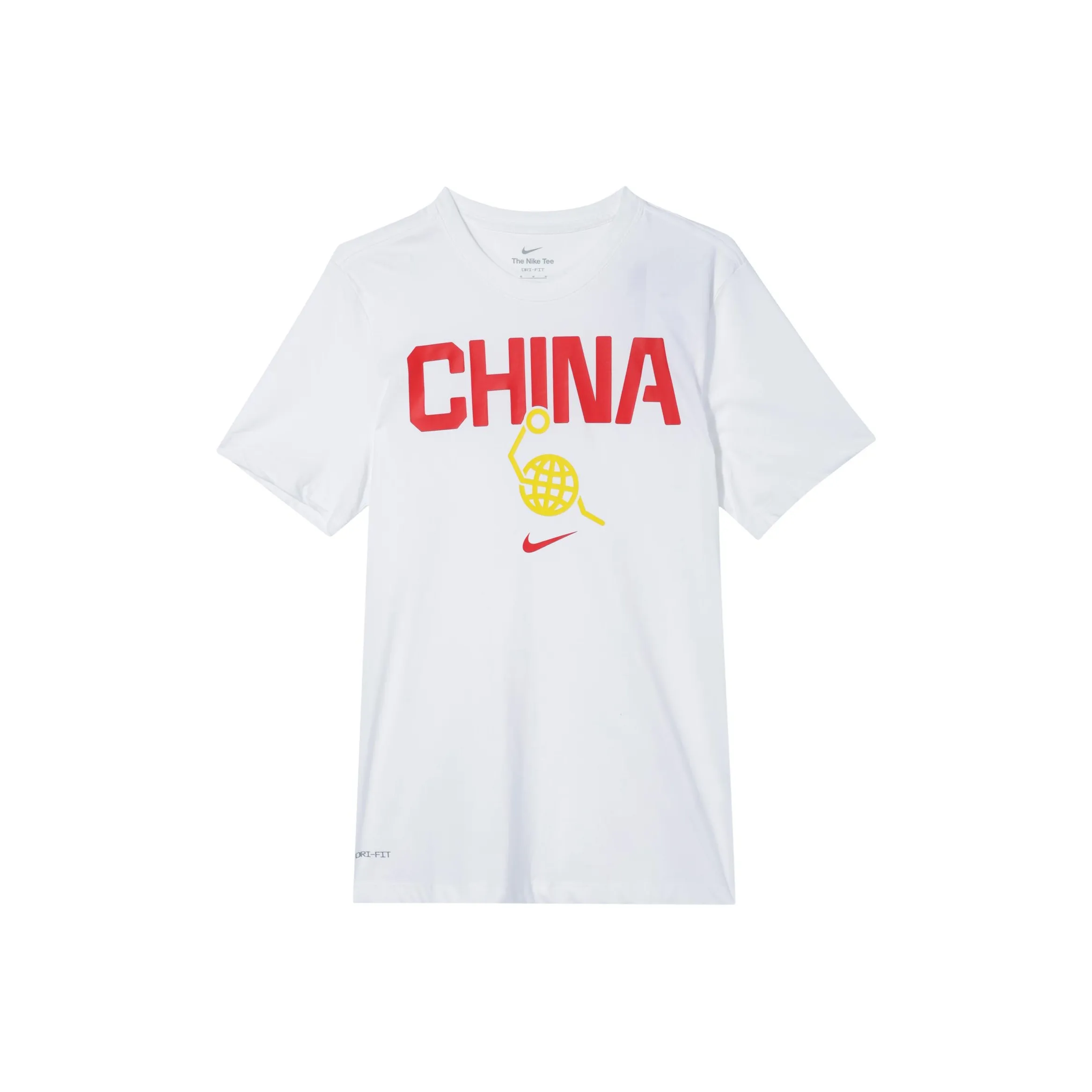 Nike Dri Fit T Shirt Men's White/White/Travel Yellow/Comet Red