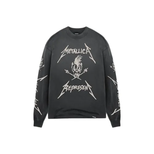 REPRESENT Окрашеная Черная Мужская Рубашка