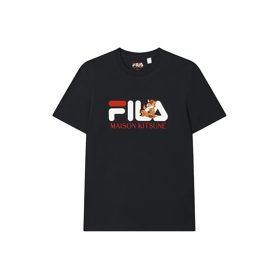 FILA X MAISON KITSUNE Little Fox T Рубашка Мужская Легенда Синий