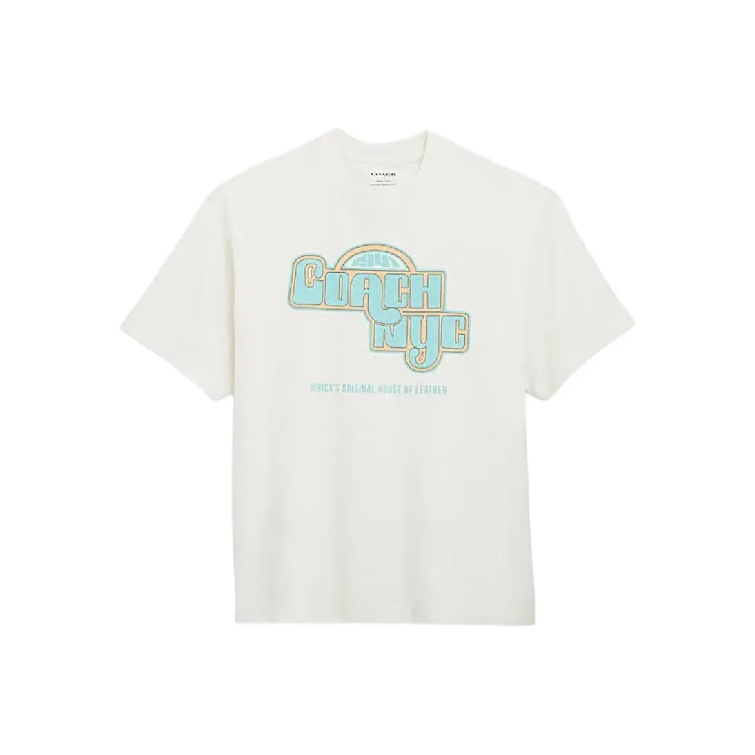 COACH Letter Print Crew Neck Short-Sleeved T-Shirt T-Shirt Men's White