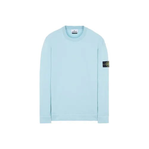 STONE ISLAND Небесно-голубой Мужские Свитшоты