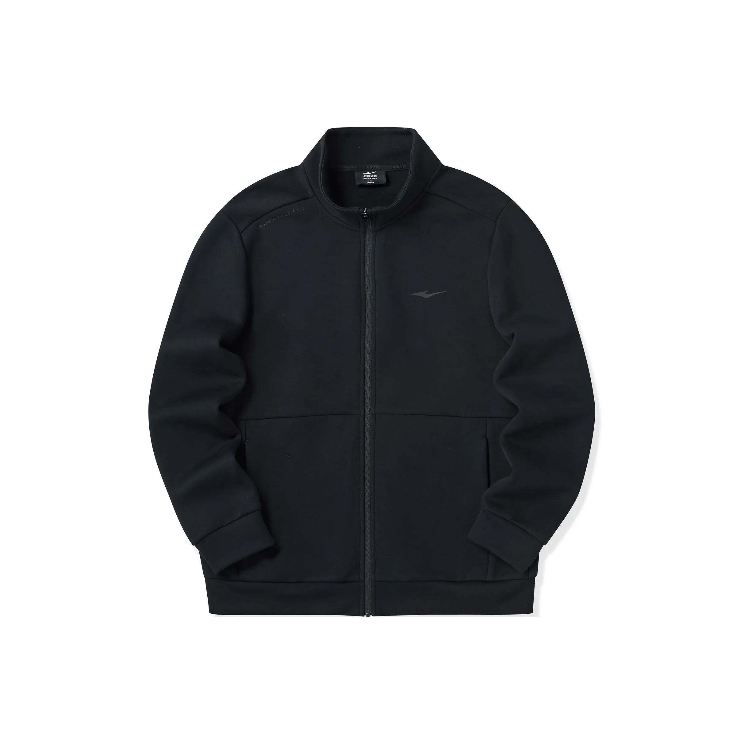 Erke Stand Collar Cardigan Sweatshirt Men's Jet Black