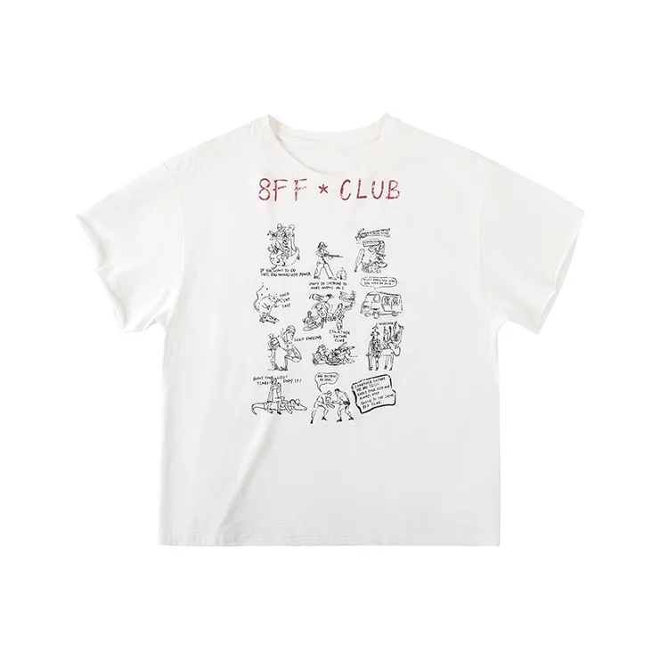 8FF Distressed Cuffed Short Sleeved Unisex