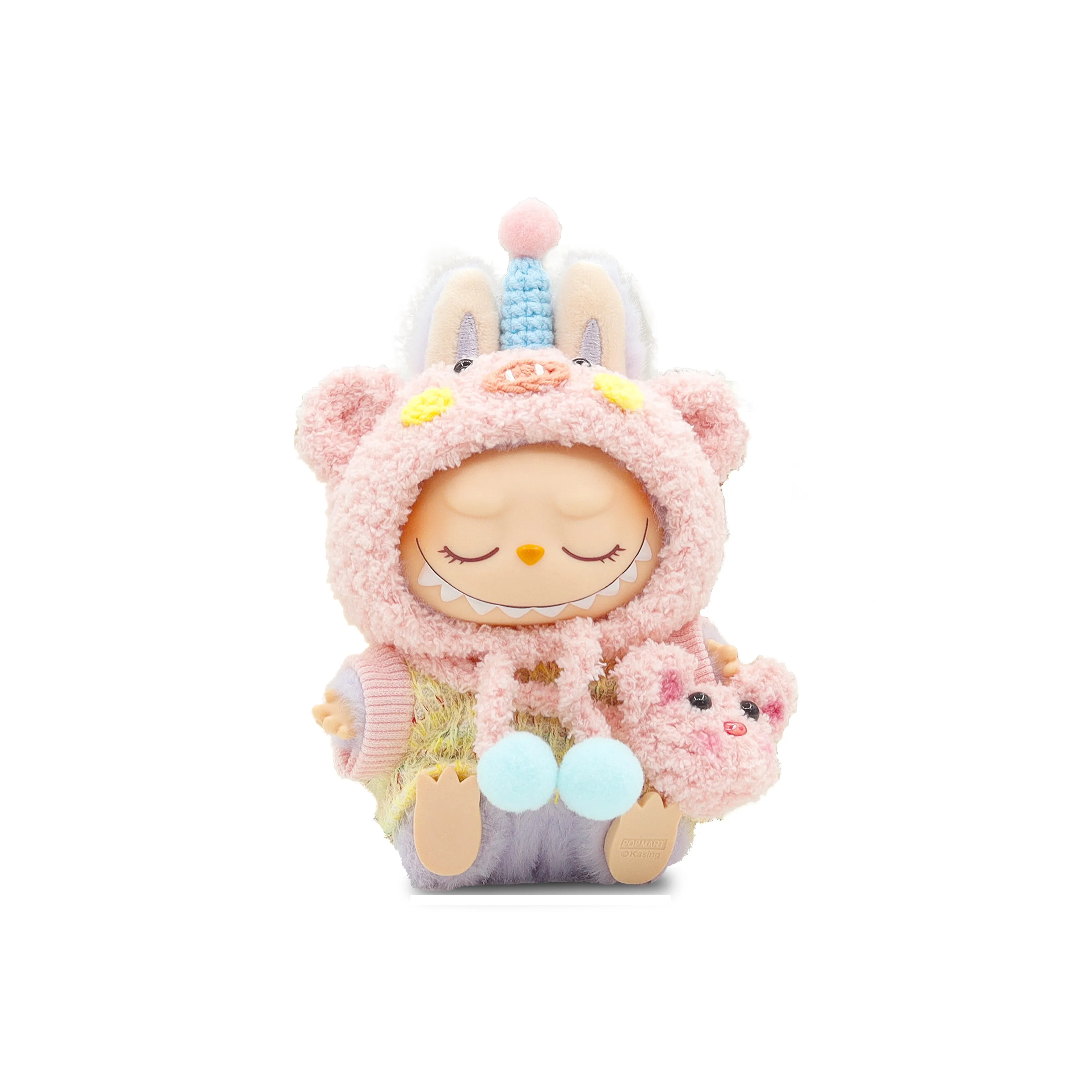[Dress Up Doll] POP MART THEMONSTERS Piglet Sister Hang Tag Box Labubu Vinyl Sitting Party, 15cm In Height