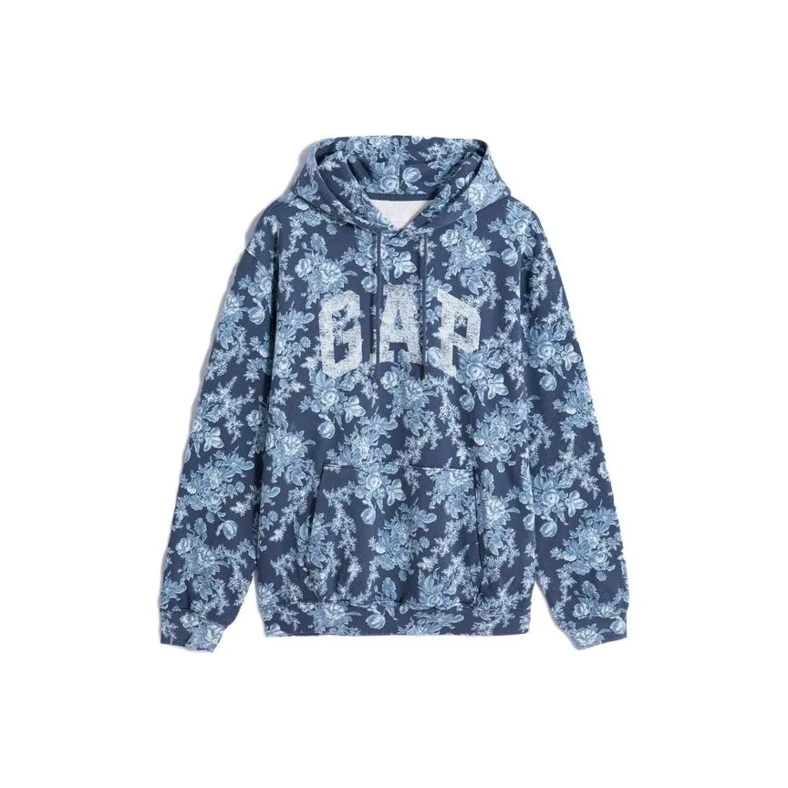 GAP Sweatshirt Unisex Blue Floral Print