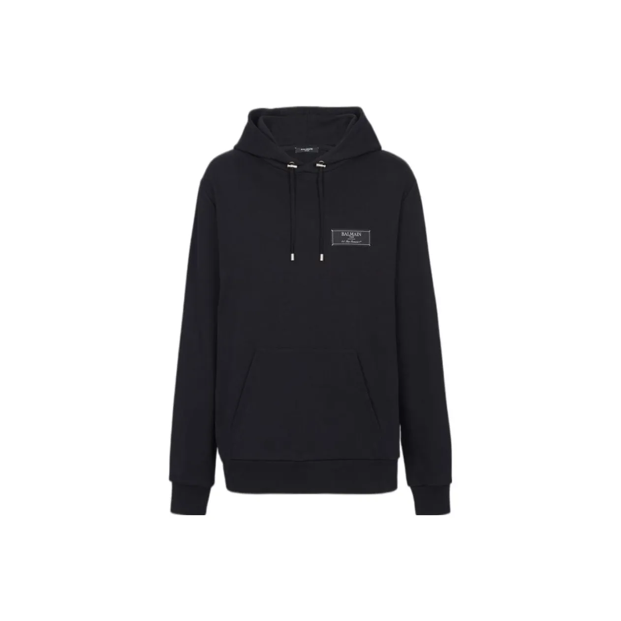 BALMAIN Logo Patch Drawstring Hoodie