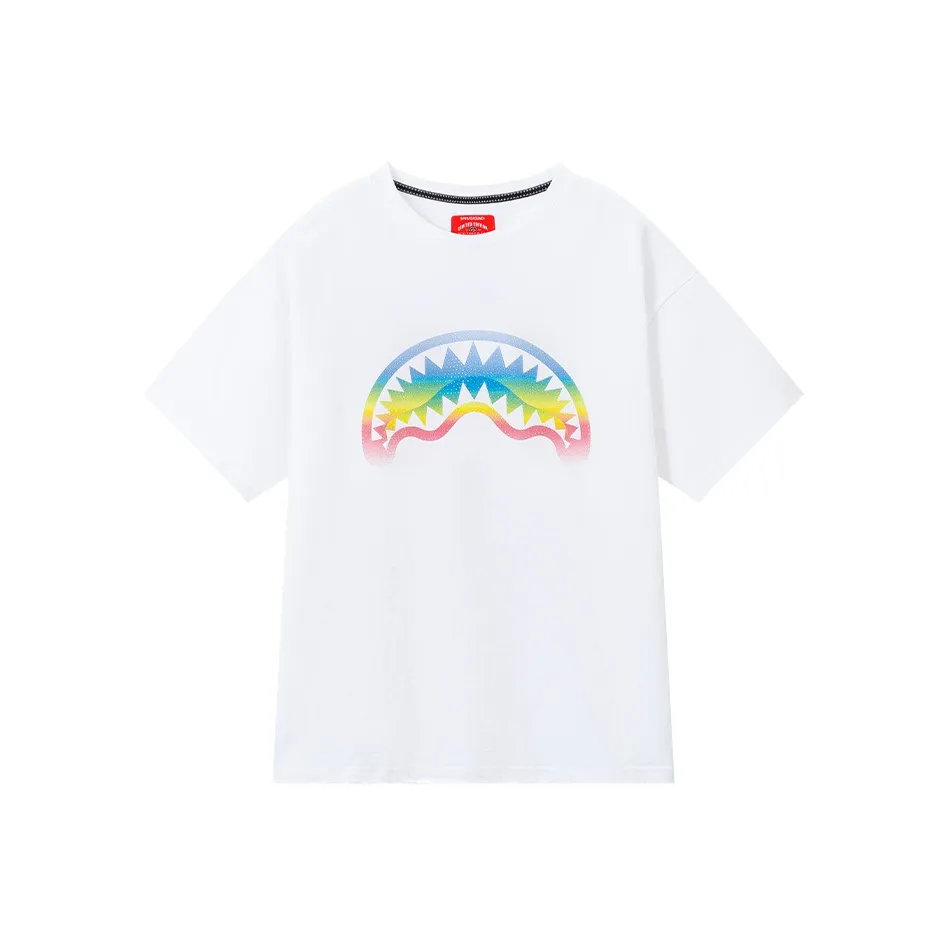 SPRAYGROUND Круглый вырез Короткий рукав T-рубашки Унисекс Натуральный белый