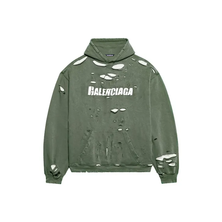 Balenciaga Caps Destroyed Oversize Fit Hoodie