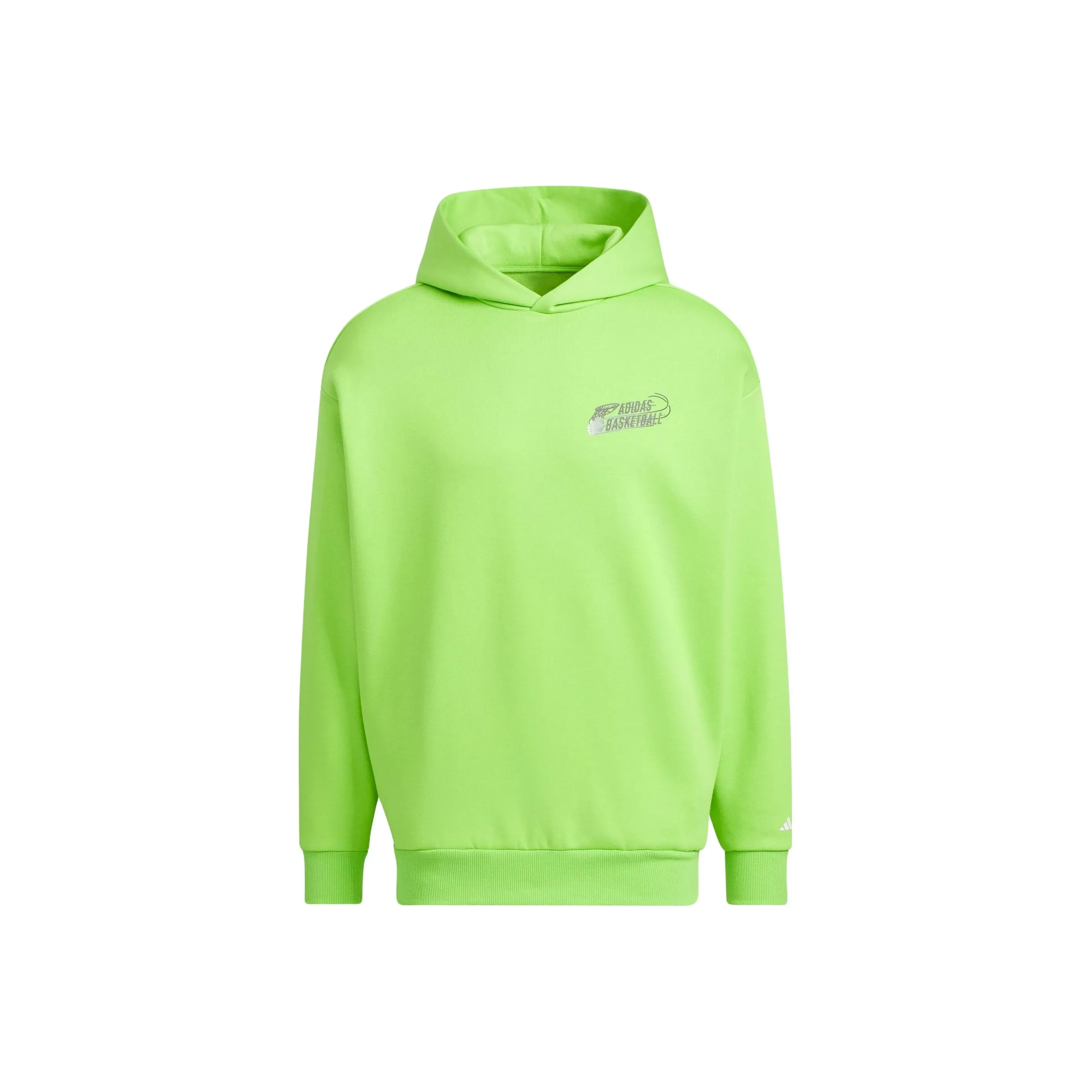 Adidas Basketball Graphic Hoodie Sweatshirt Unisex Semi-Neon Green