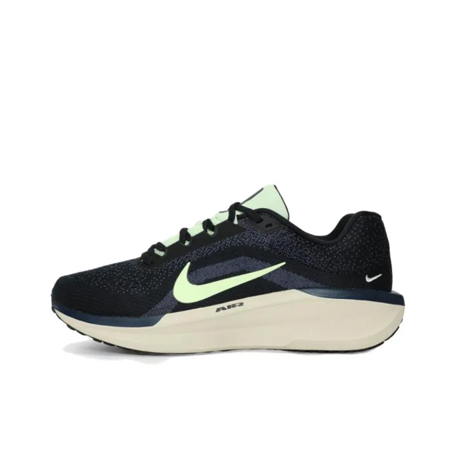 Nike Air Winflo 11 Устойчивый к истиранию Низкий Топ Nike Air Повседневный Спринт Бег на длинные дистанции Обувь Мужская Черный Синий