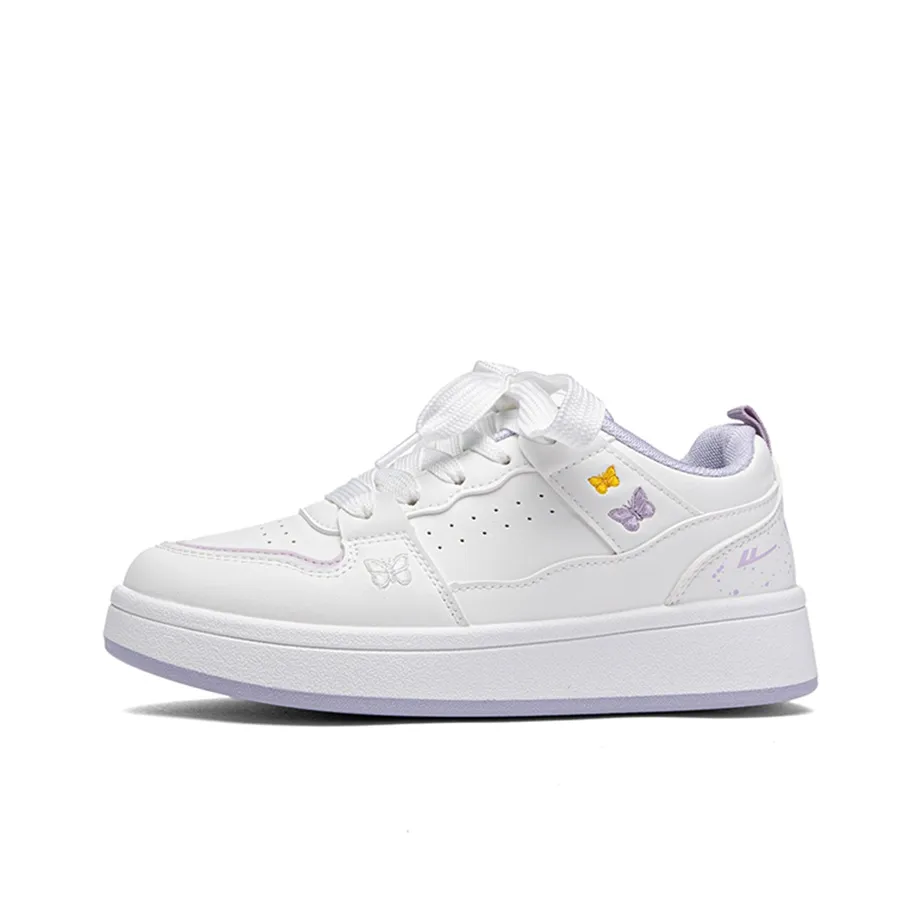 Warrior Аbrasion Resistant Lightweight And Breathable Низкие Кроссовки для Скейтбординга Женские Белые Фиолетовые