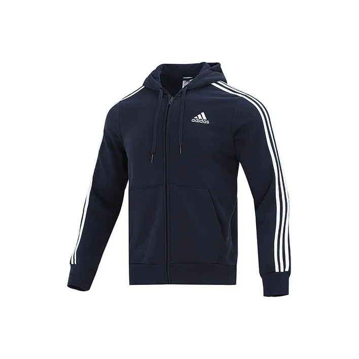Adidas Free Shipping With AdiClub Essentials Fleece 3 Stripes Full Zip Hoodie