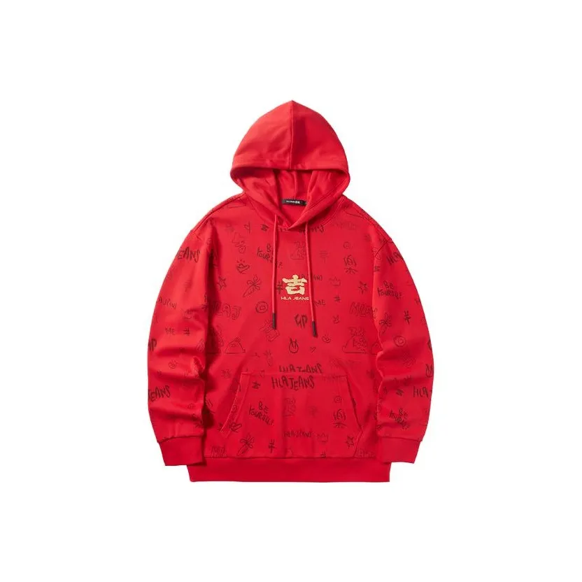 HLA JEANS Мужские Свитшоты с Красным Узором