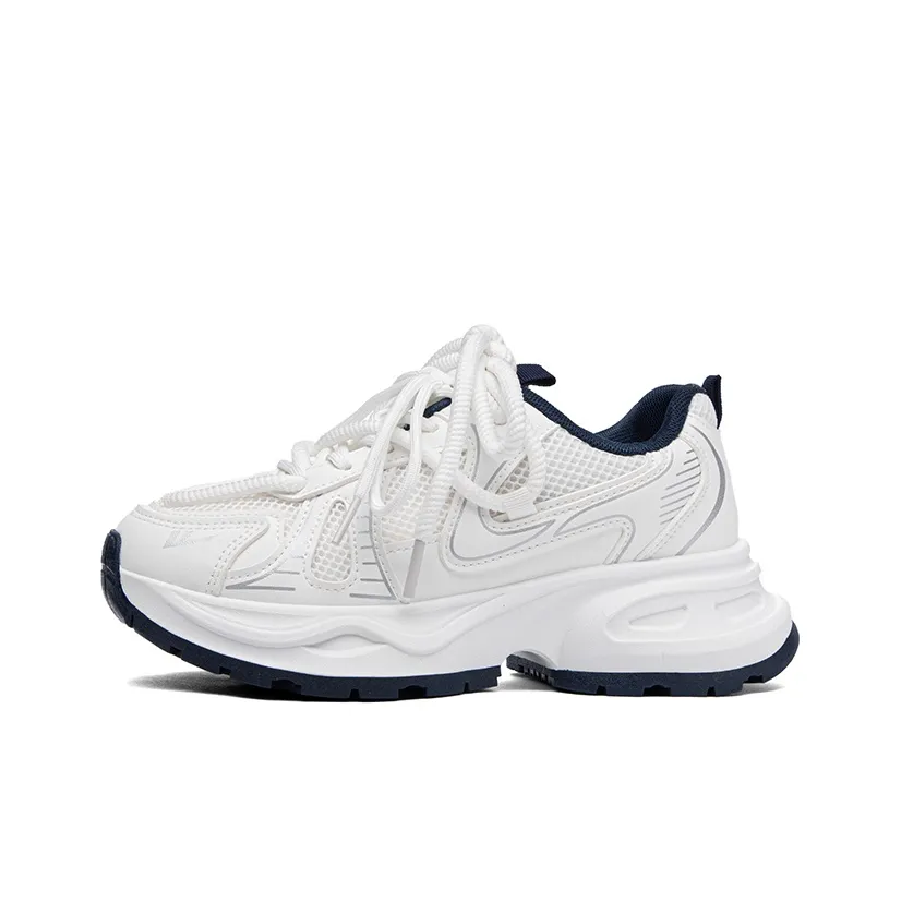 Warrior Height Increasing Abrasion Resistant Breathable Low Top Casual Running Reebok shoes Women's White Blue