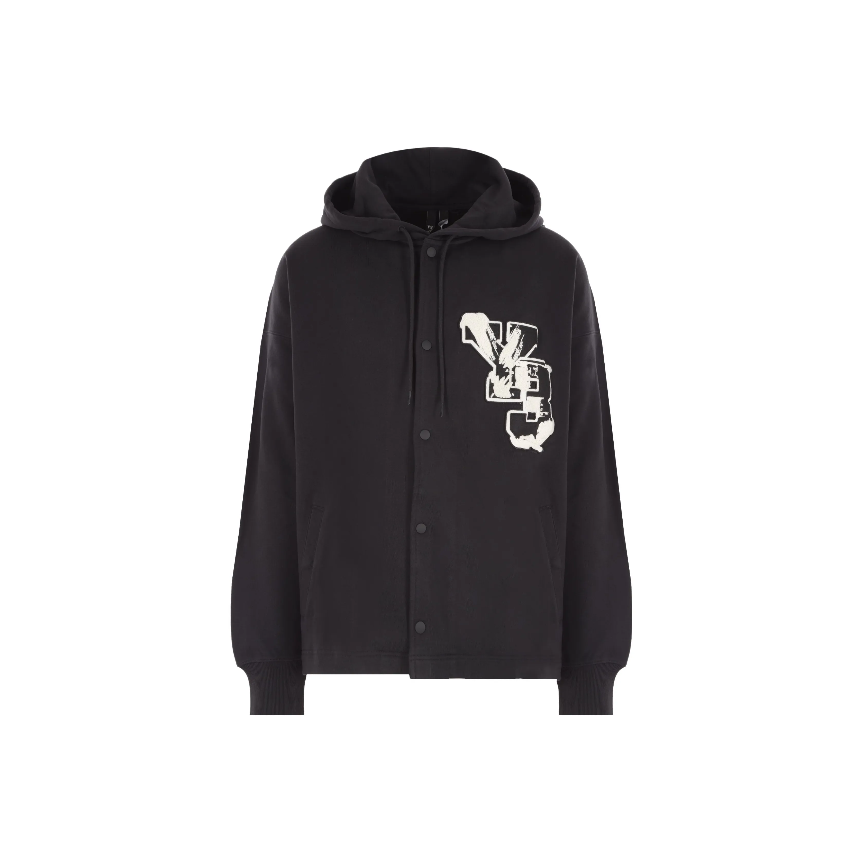 Y-3 Logo-patch Organic-cotton Hoodie