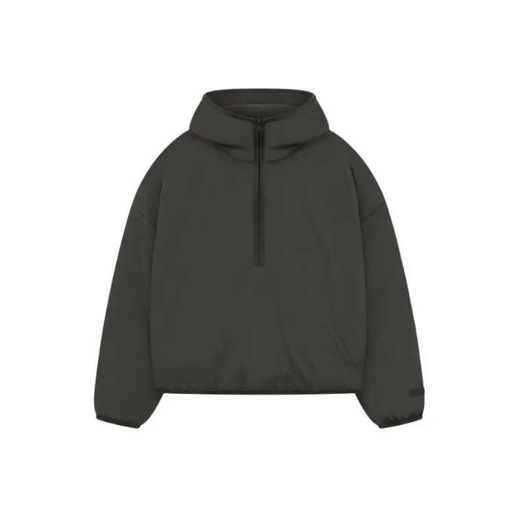 Fear of God Essentials SS24 Полу-застежка Свитшот с капюшоном Ink Black Мужской