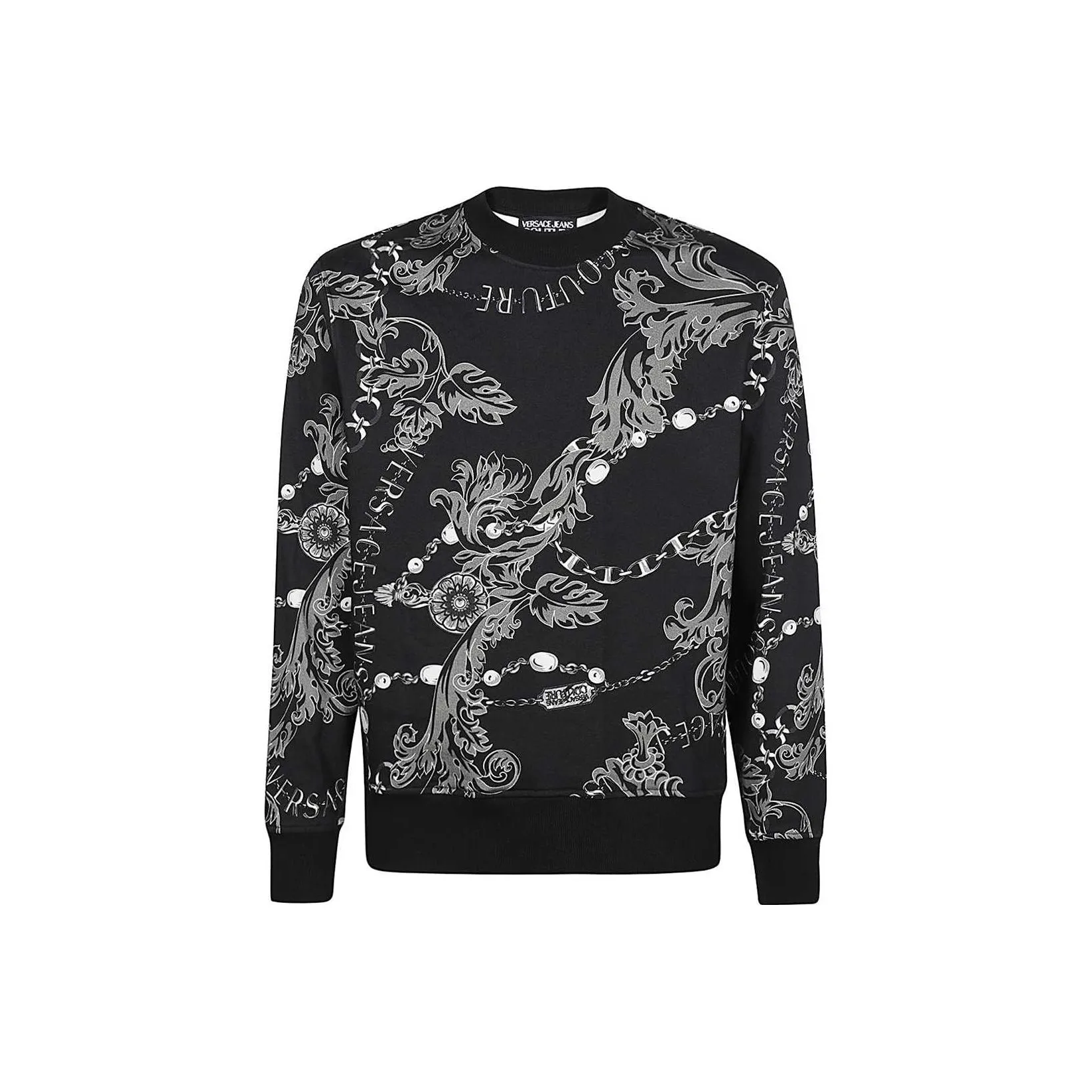 VERSACE JEANS Baroque Pattern Printed Crewneck Sweatshirt