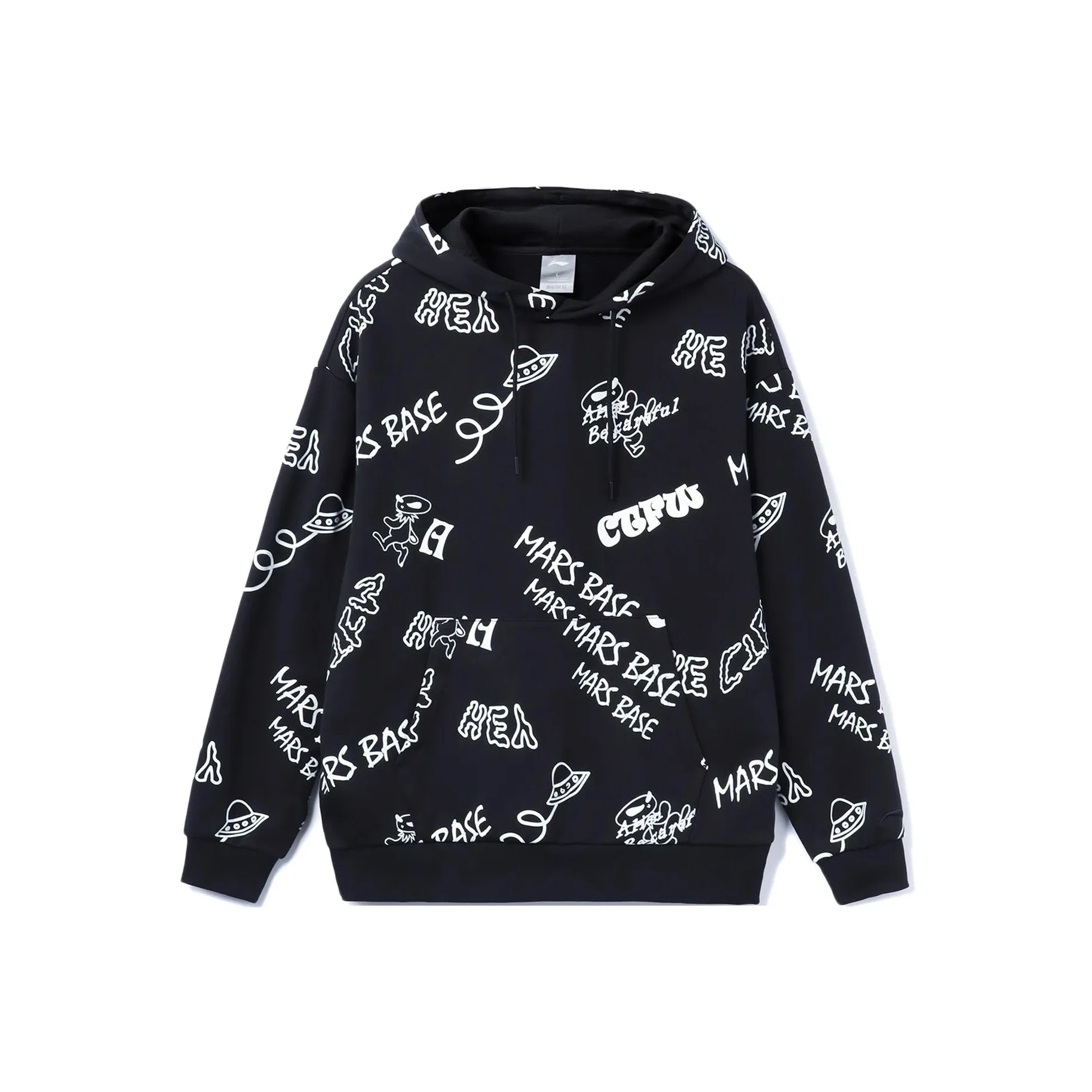 LINING CF Черный с белым Полный принт Унисекс Толстовки