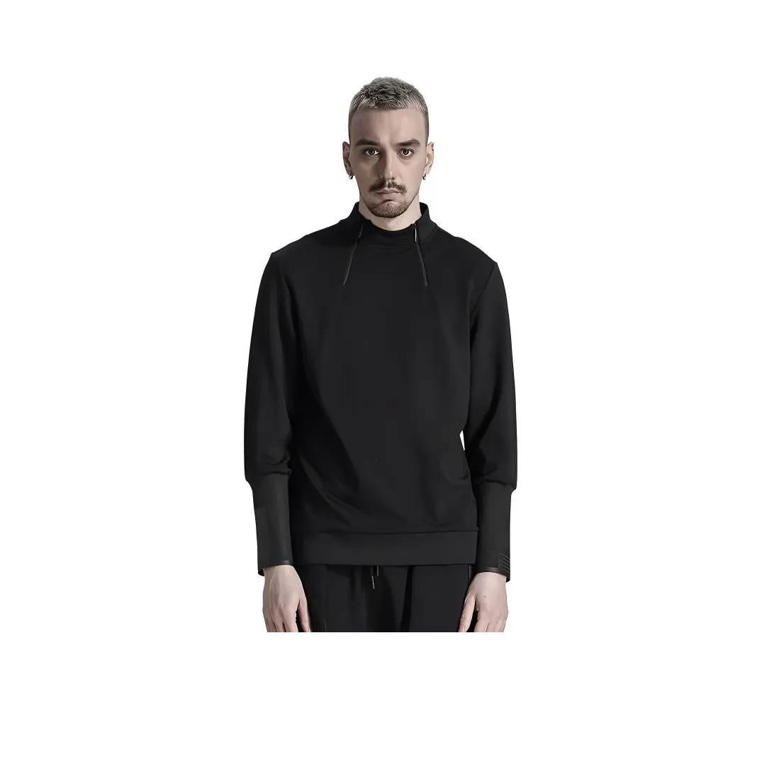 NORVINCY Двойная молния полупереплетенная передняя часть однотонный свитшот унисекс