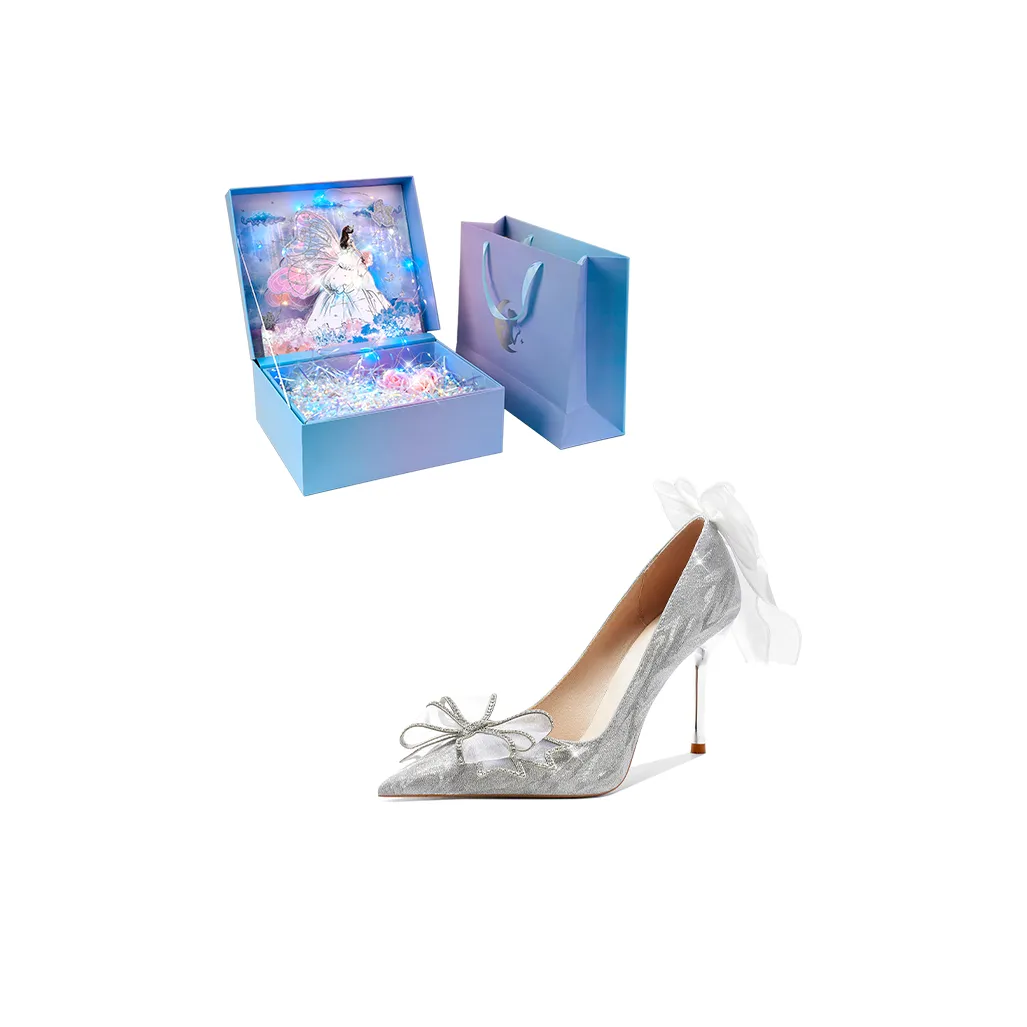 WUGUNIANG Узкий каблук Высокие каблуки Женские Серебряные